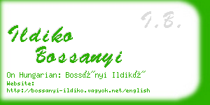 ildiko bossanyi business card
